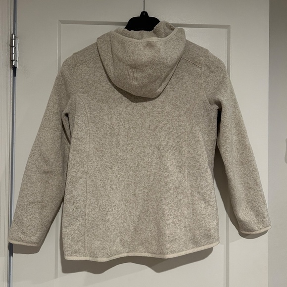 L.L. Bean's Sweater Fleece Full-Zip Hoodie in Cream - Women's Petite Small - Picture 2 of 10